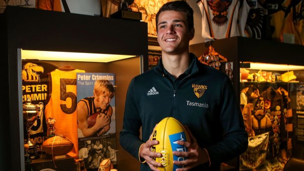 Hawthorn young gun Ryan Burton was given the No.5 of Peter Crimmins.