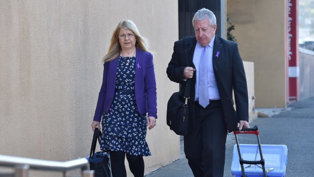 Faye and Mark Leveson arrive at the NSW Coroner's Court for the resumption of the inquest into the death of their son Matthew.