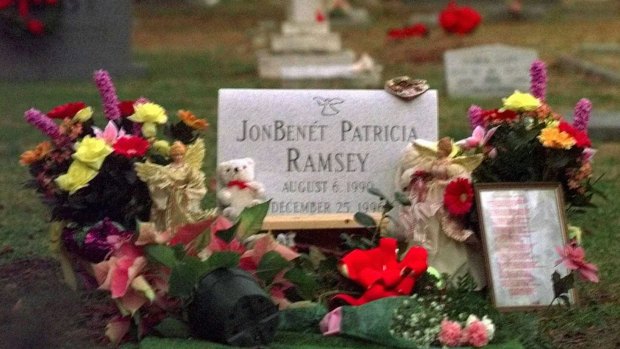 The grave of JonBenet Ramsey in December 1997.