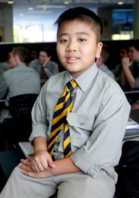 Youngest: Jonah Soewandito, 11, scored more than 90 in both chemistry and maths.
