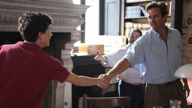 Timothee Chalamet, left, and Armie Hammer in a scene from the film that is about desire and how it disrupts and resets lives.