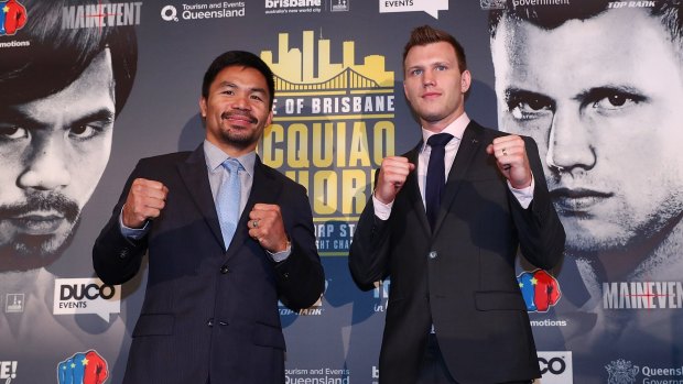 Big reputation: Manny Pacquiao and proud Queenslander Jeff Horn.