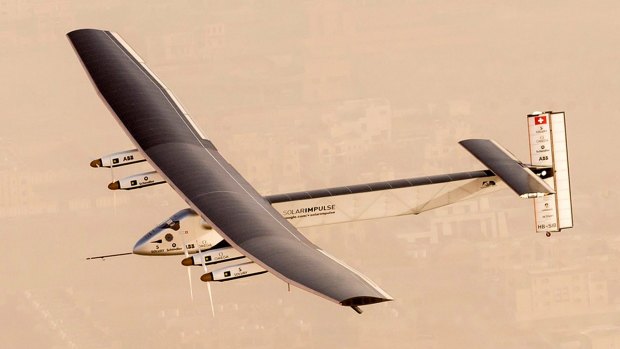 Solar Impulse 2 on an early leg of its round-the-world flight attempt.