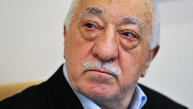 Islamic cleric Fethullah Gulen speaks to members of the media at his compound, in Saylorsburg, Pennsylvania.