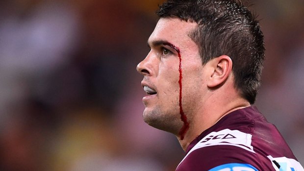 Show of support: The Sea Eagles players and staff turned out to pay their respects to the Lussick family.