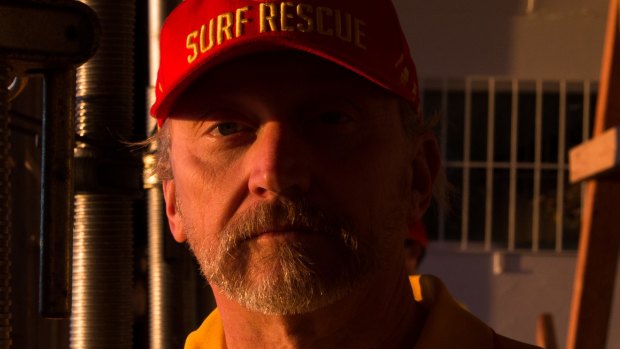 Mark Doepel inside the Coogee Surf Life Saving Club which was damaged during the storms.