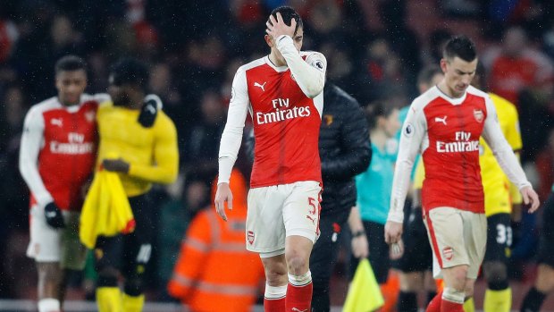 Disappointed: Arsenal conceded two early goals against Watford and never recovered.