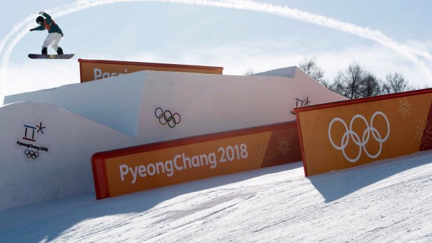 New hope: Tess Coady during a slopestyle training session prior to the start of the 2018 Winter Olympics in PyeongChang.