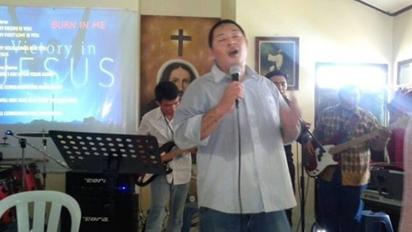 Andew Chan in the chapel at Kerobokan prison.