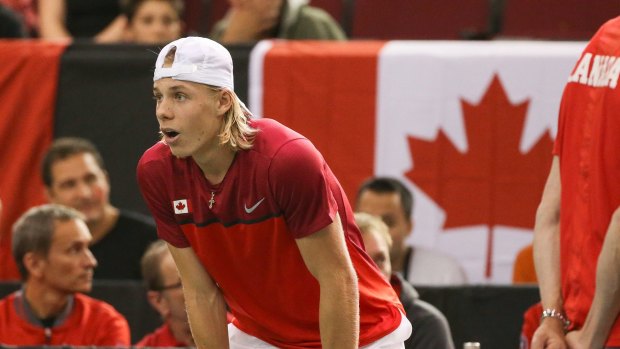 Canada's Denis Shapovalov was shocked after hitting the chair umpire in the eye.