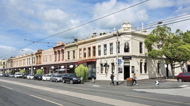 A row of 15 Victorian terrace shops in South Melbourne will be sold under one title.