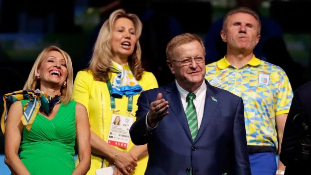 World stage: John Coates during the opening ceremony at the Rio Oympic Games.