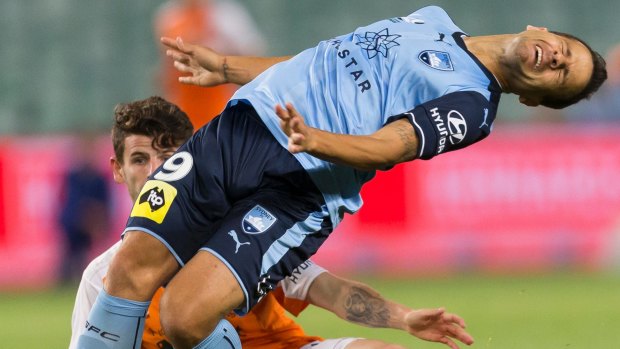 Sideways: Sydney FC marquee Bobo is upended. A report on the state of the A-League will soon be en route to FIFA.