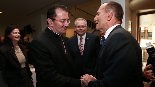 Prime Minister Tony Abbott, seen arriving for a meeting with community groups  and religious leaders at Parliament House on Friday, has said the Assad government is a ''dreadful regime'' that should go.