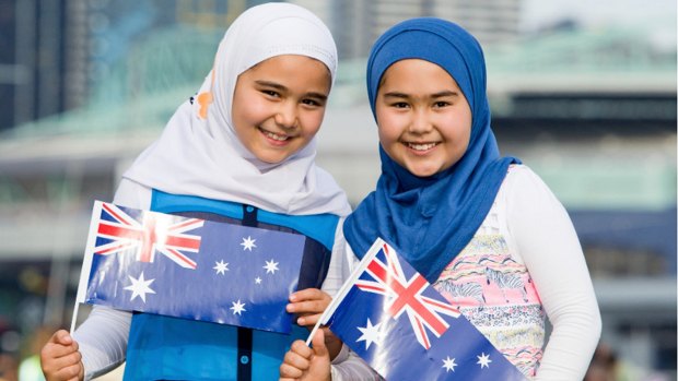 The billboard featuring two Muslim Australian girls was removed following complaints from some constituents.
