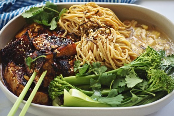 Vegetarian-friendly pumpkin miso ramen.