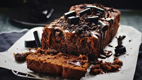 Like bullets, but better: Dark chocolate, licorice and caramel loaf.