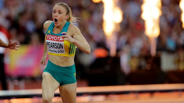 Back on top: Australia's Sally Pearson has been in line with her since winning the women's 100m hurdles race during the World Athletics Championships in London.