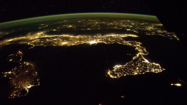 This image shows the boot of Italy with Sicily at its toe, spread across this panorama taken on October 21 by astronaut Alexander Gerst aboard the International Space Station.