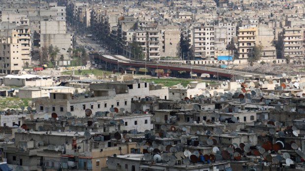 The Syrian city of Aleppo.