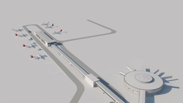 The satellite terminal will be connected to the main terminal by a 300-metre covered walkway,