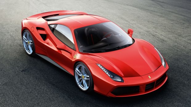 The new Ferrari 488 GTB offers turbocharged power.