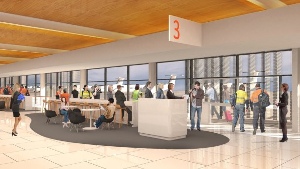 An artist's impression of the  domestic terminal expansion at Brisbane Airport.