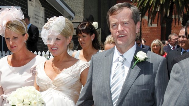 Chloe and Bill Shorten after their 2009 wedding ceremony in Melbourne.