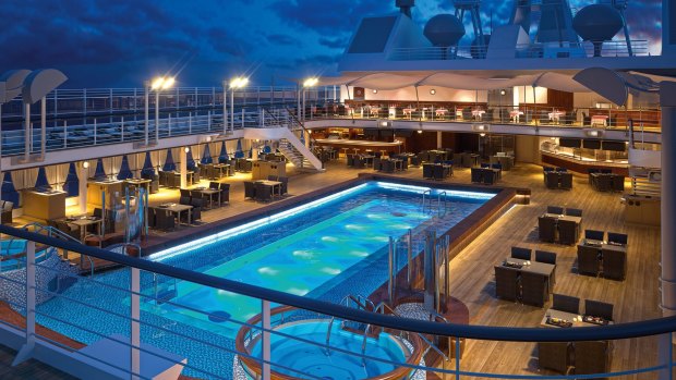 Silver Muse's pool deck, around which bar staff glide bearing colourful concoctions. 