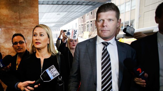 Push for rare expulsion: Andrew Cornwell arrives at ICAC with his wife.