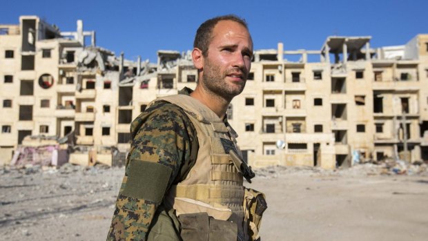 Macer Gifford (a pseudonym), a British man who has fought with the Kurds against Islamic State, pictured in Syria.