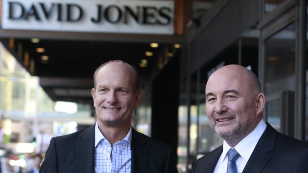 Outgoing David Jones CEO Iain Nairn (left) and Woolworths CEO Ian Moir.