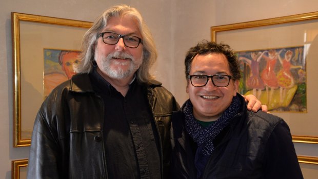 Intrigued ... filmmakers Frans Vandenburg (left) and Claude Gonzalez.