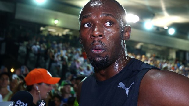 Usain Bolt headlining the Nitro Athletics meet. 