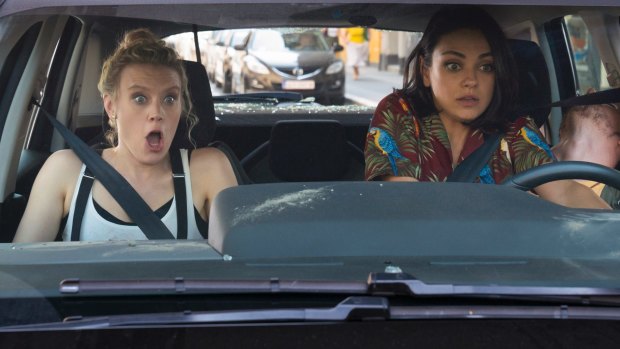 Kate McKinnon (left) and Mila Kunis have a rough ride in The Spy Who Dumped Me.