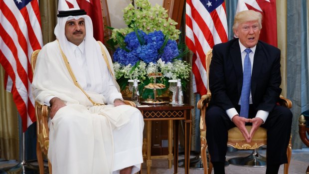 President Trump held a bilateral meeting with Qatar's Emir Sheikh Tamim Bin Hamad al-Than last month.