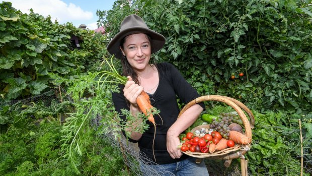 Kat Lavers in her Northcote garden.