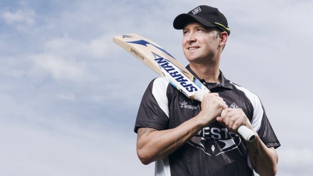 Back in black (and white): Michael Clarke at Pratten Park.