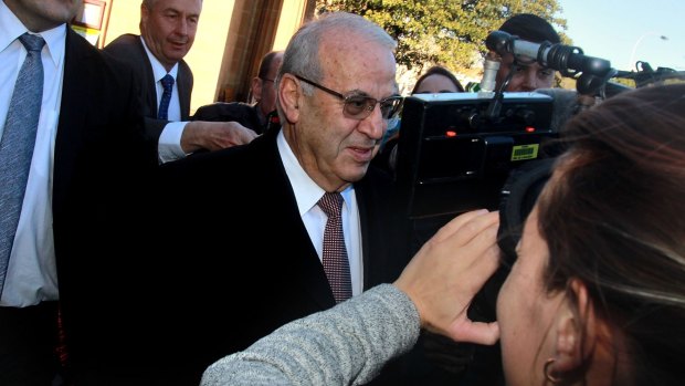 Eddie Obeid leaves court after being found guilty.