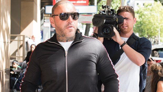 Toby Mitchell outside Melbourne Magistrates Court on Wednesday.