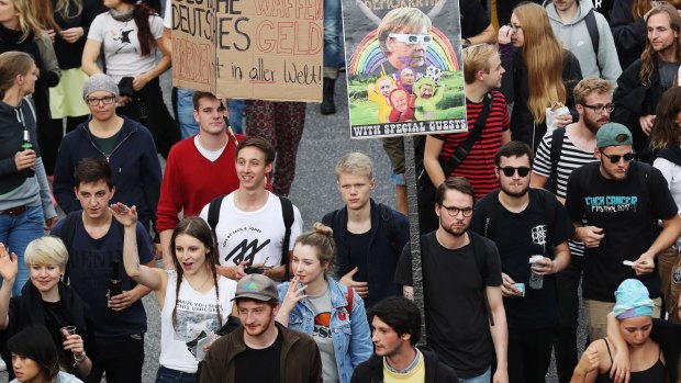 Demonstrators hold a 'Night Dance' protest ahead of the G20 summit. 