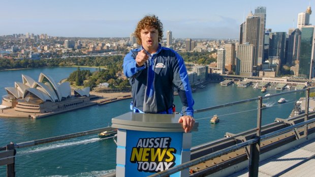 Wallabies rugby union star Nick Cummins will present the first news bulletin atop the Sydney Harbour Bridge.