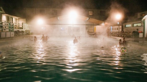 Chico Hot Springs' pool offers a heavenly soak in winter.