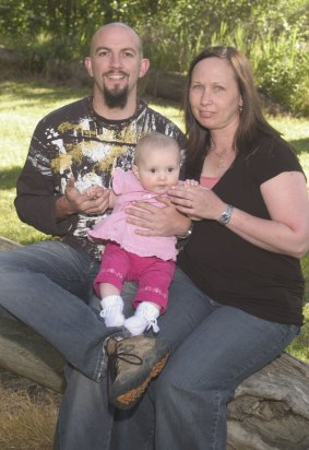 Different strokes: Keri Bristow (at left) and Christine in their earlier days as a couple, with daughter Kiannah.