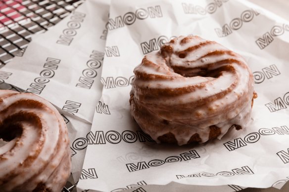 Moon in Fitzroy is selling crullers, like the love child of a canele and a doughnut.