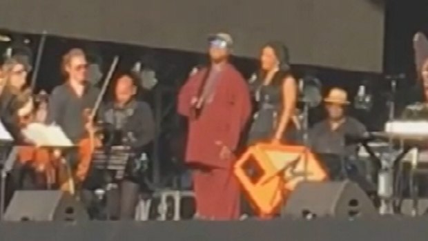 'What I'm hopeful about is that we can make a difference' ... Stevie Wonder stops his headline concert at the British Summer Time Festival to speak in favour of Black Lives Matter movement.