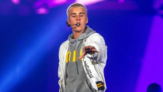 Justin Bieber didn't crack a smile until the fourth song at Etihad.