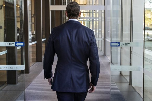 BenÂ Roberts-SmithÂ arrives at the Federal Court of AustraliaÂ in Sydney for the first day of his defamation case on June 07, 2021. Photo: Brook Mitchell