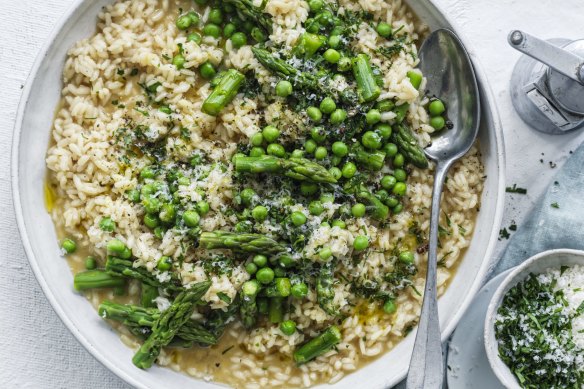 This asparagus and pea risotto is a springtime party.