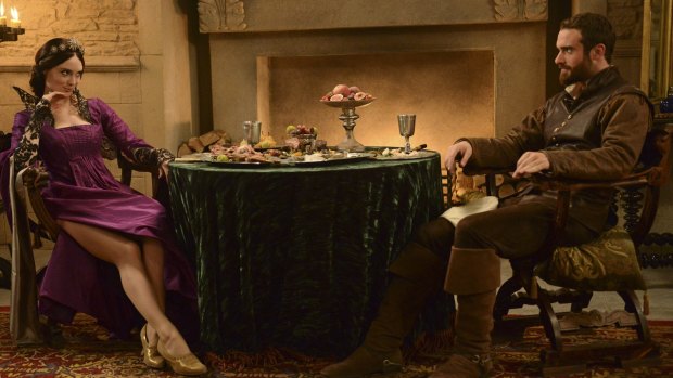 Mallory Jansen and Joshua Sasse in <i>Galavant</i>. Jansen says she loves how layered her character, Queen Madalena, is.
